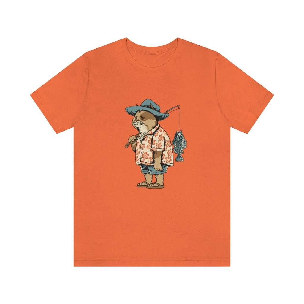 Cat Dad Tshirt - Summer Fishing