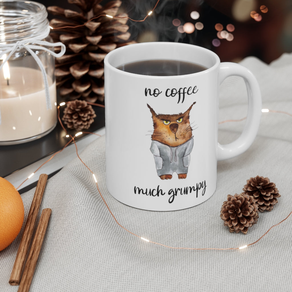 Cat Mug 11oz - No Coffee Much Grumpy