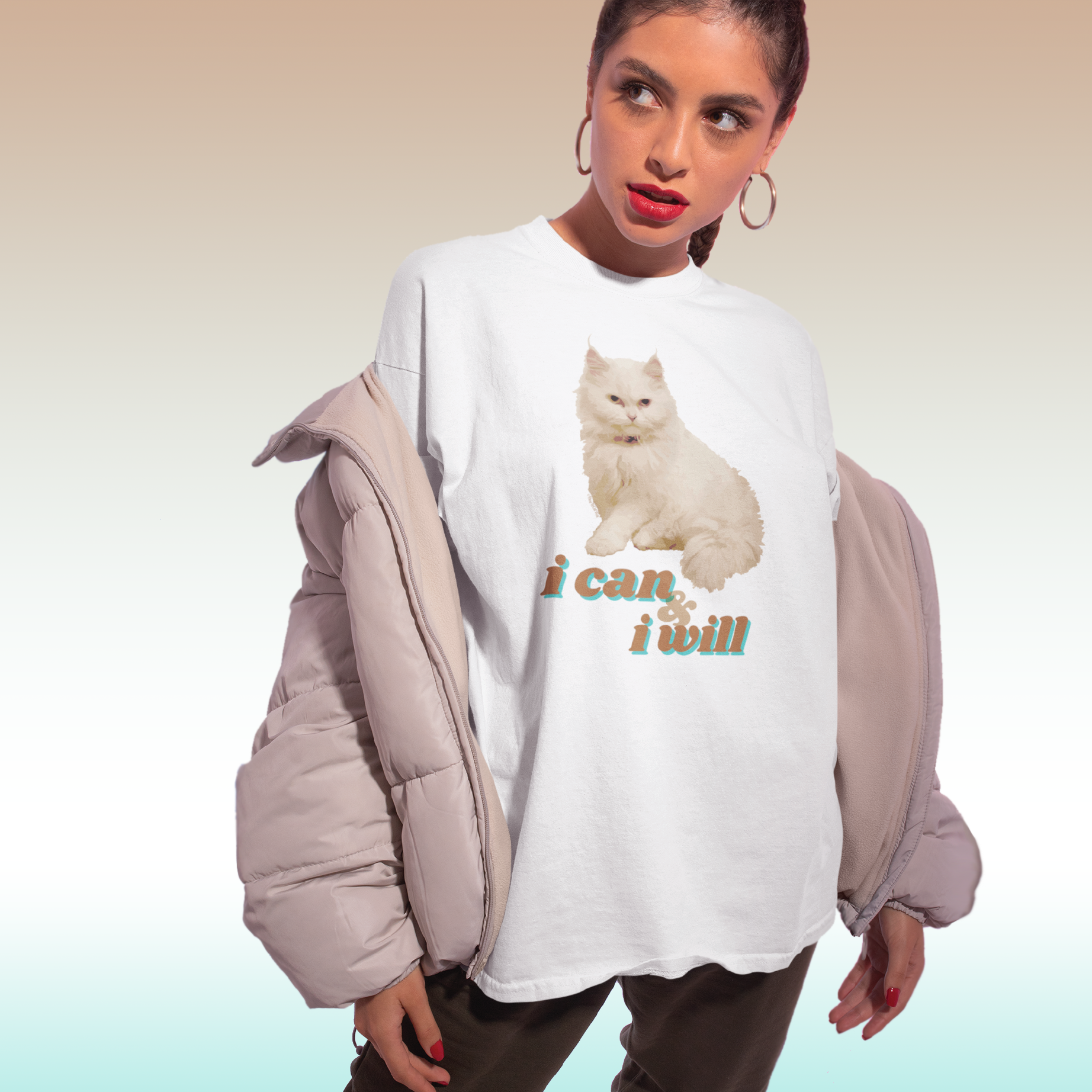 Cat T-shirt - I Can & I Will (by Coco The Unceremonious Cat)